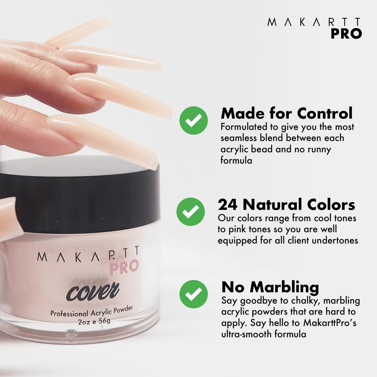 MakarttPro acrylic powder in use during nail art session
