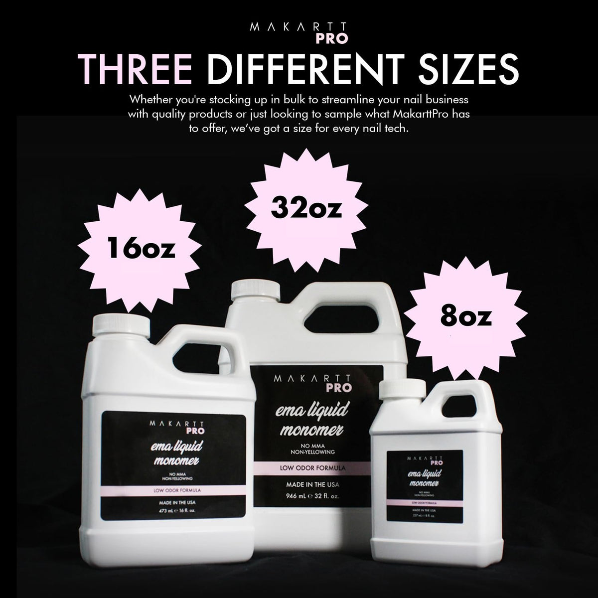 MakarttPro Low Odor Acrylic Liquid 236ml on a nail art setup