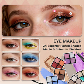 Makeup brushes included in Color Nymph Beginner Makeup Kit