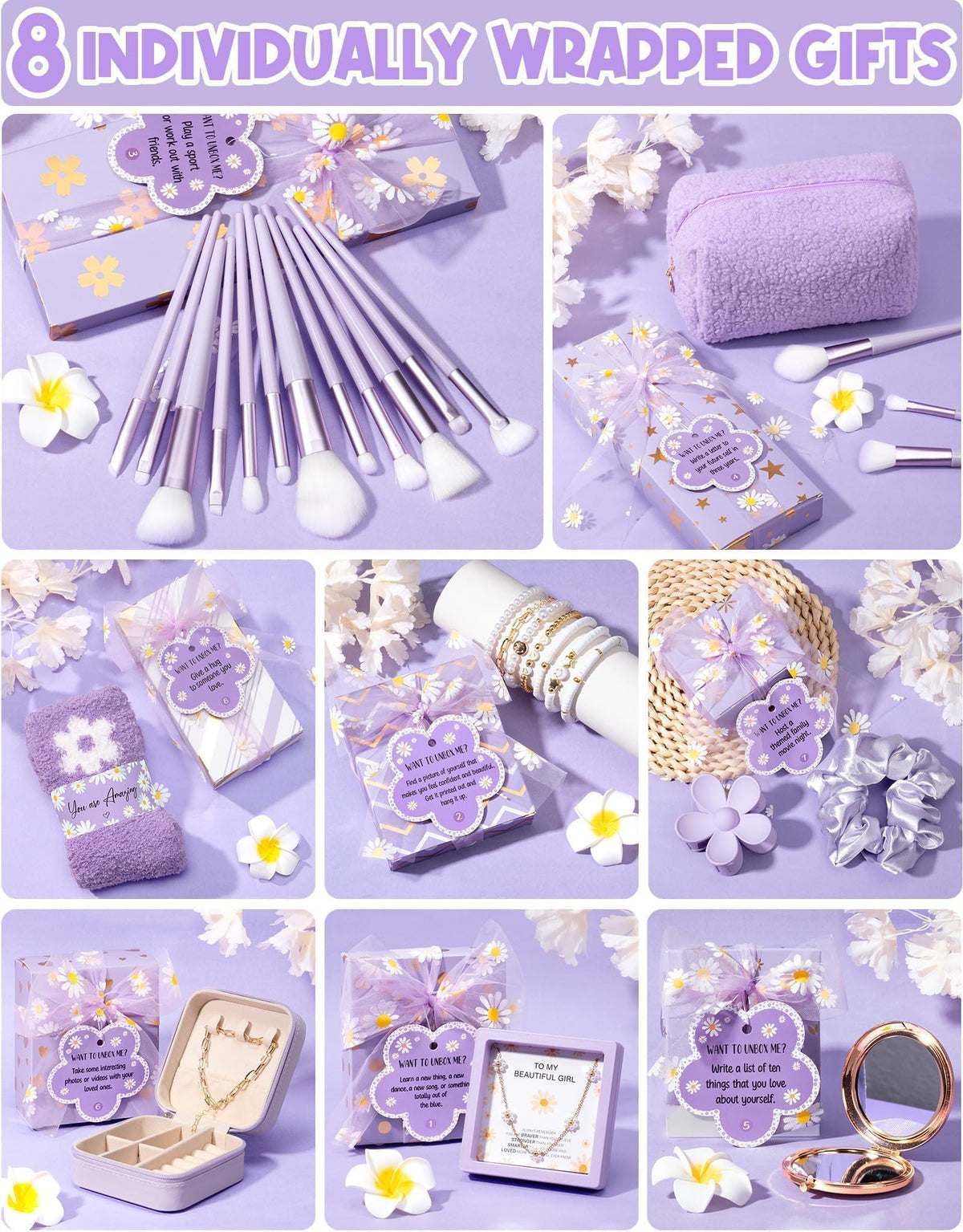 Makeup brushes included in Qinline gift set for girls