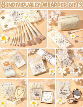 Makeup brushes included in Qinline set