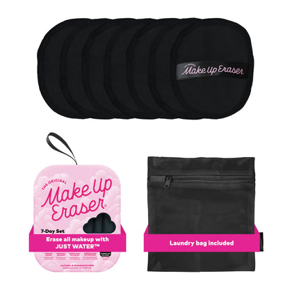 MakeUp Eraser 7-Day Set chic black makeup remover cloths front view