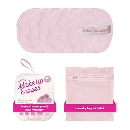MakeUp Eraser 7-Day Set front view with silver infused cloths