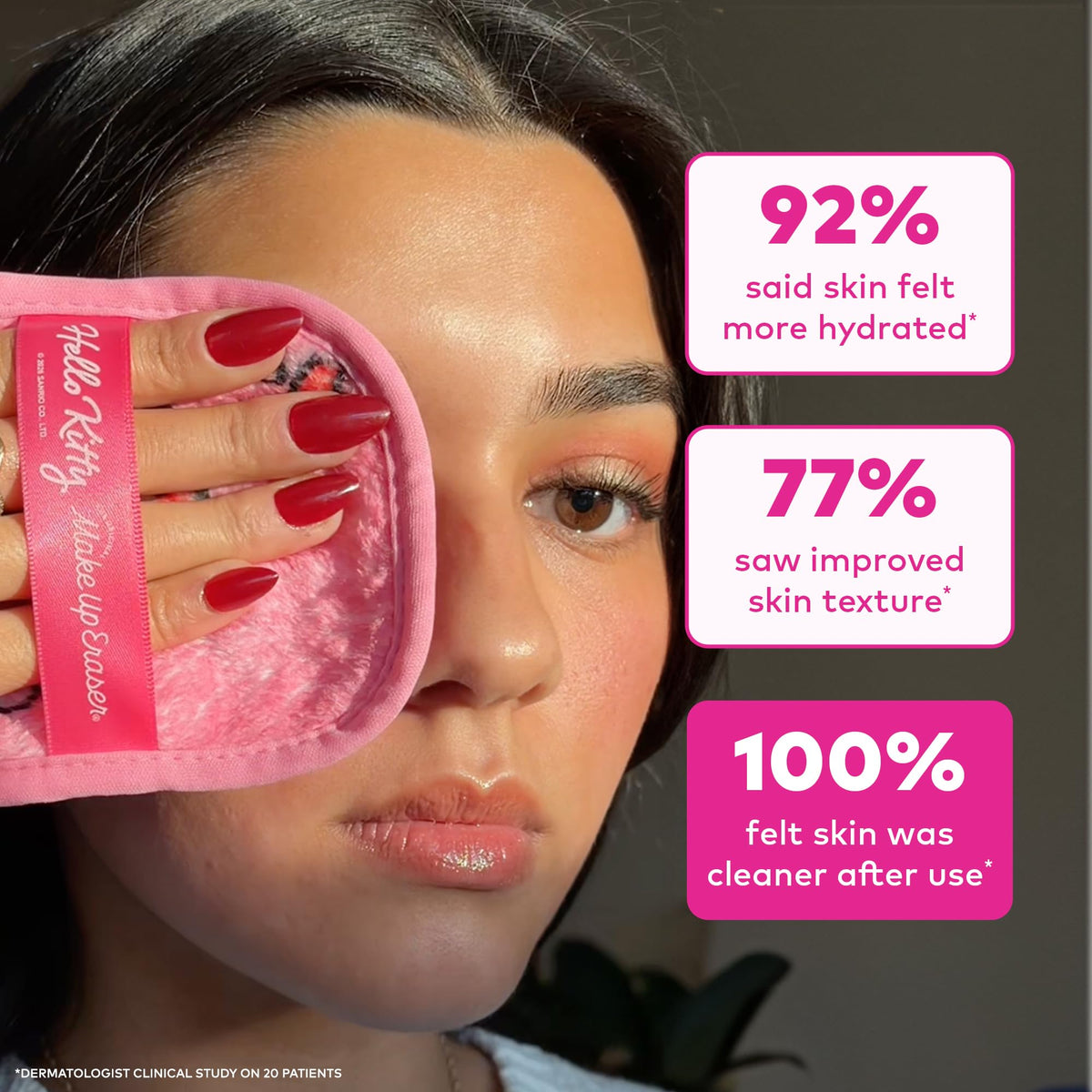 MakeUp Eraser 7-Day Set in use, removing makeup