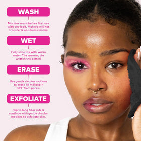 MakeUp Eraser 7-Day Set laid out on a bathroom counter