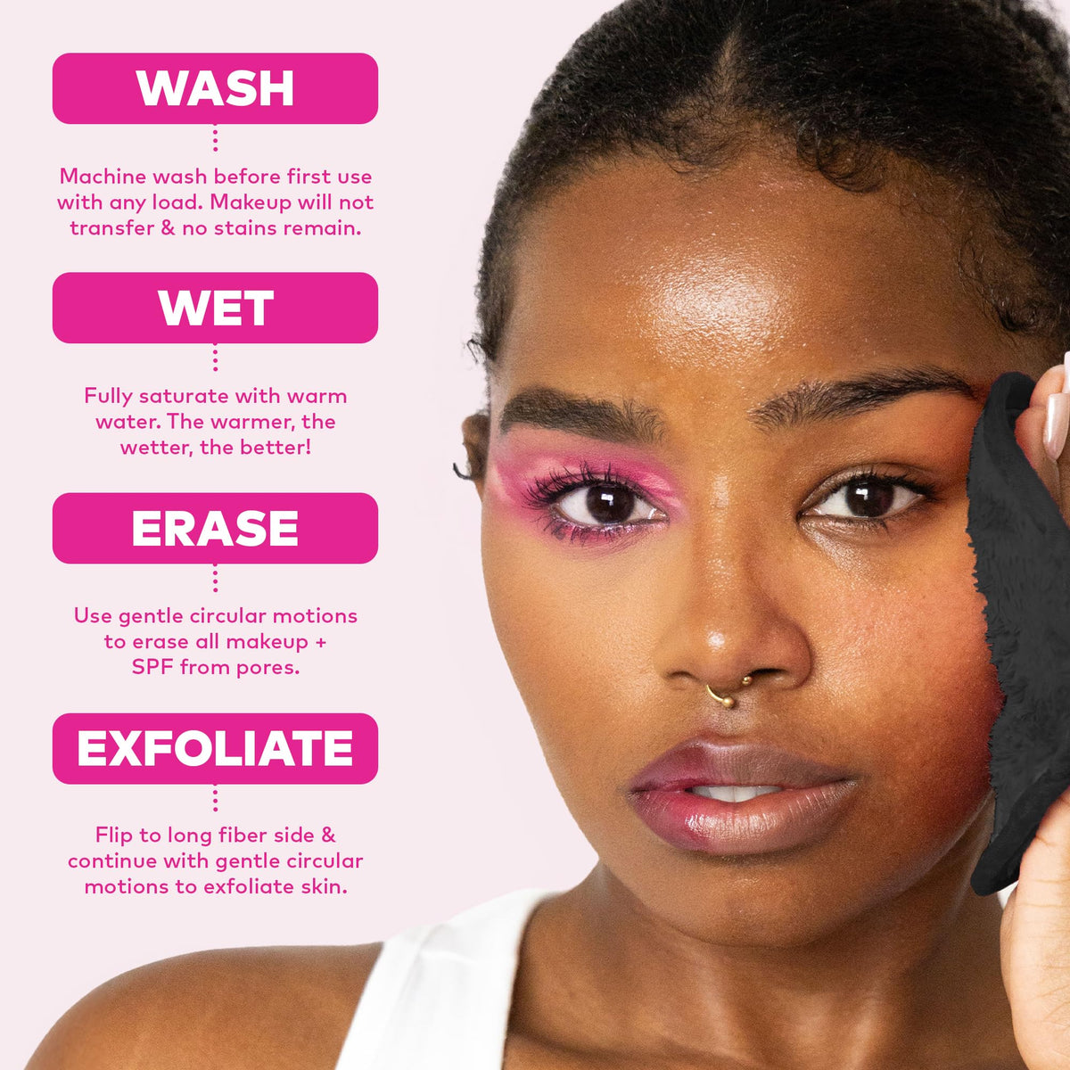 MakeUp Eraser 7-Day Set showing different cloth colours