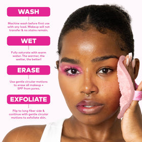 MakeUp Eraser 7-Day Set with a background of skincare products