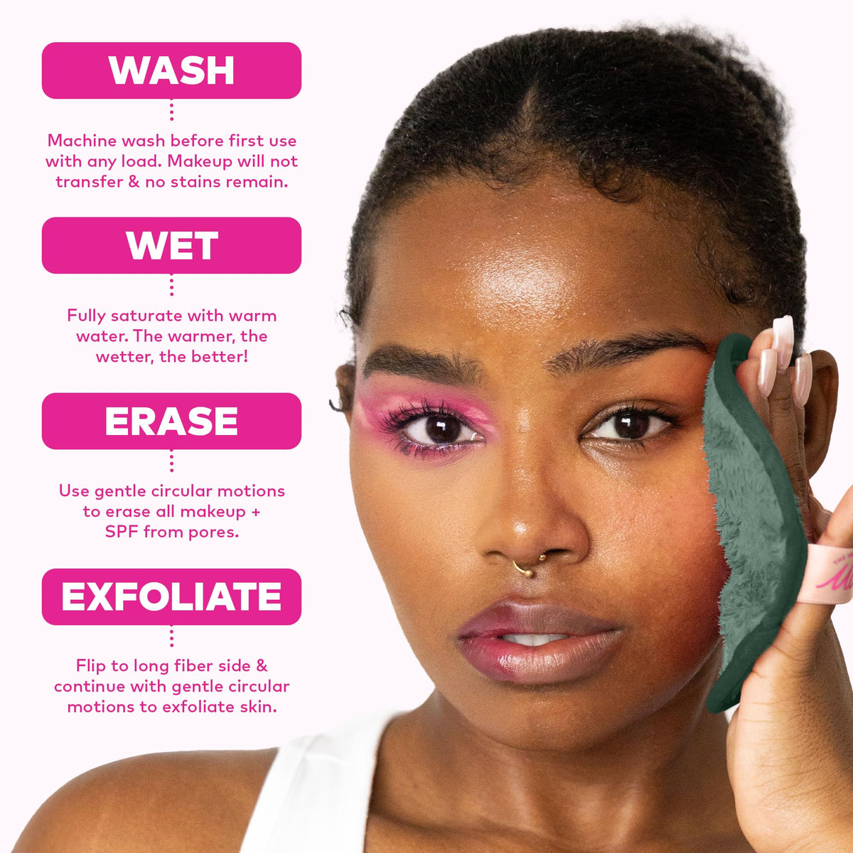 MakeUp Eraser 7-Day Set with a water bottle for demonstration