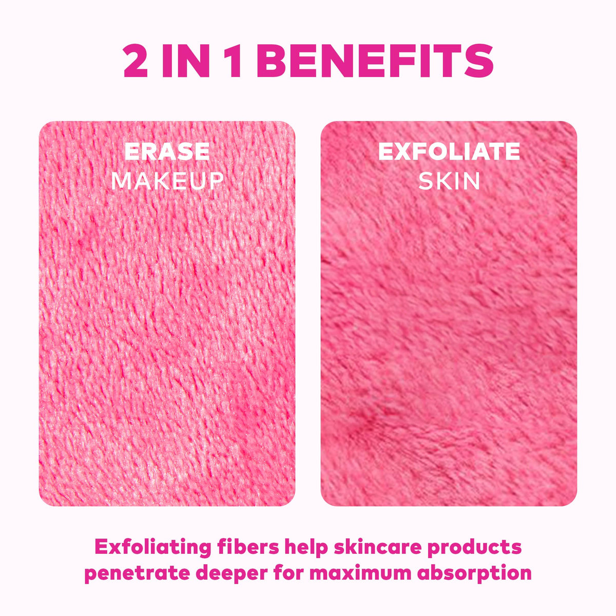 MakeUp Eraser cloths in a hand demonstrating softness