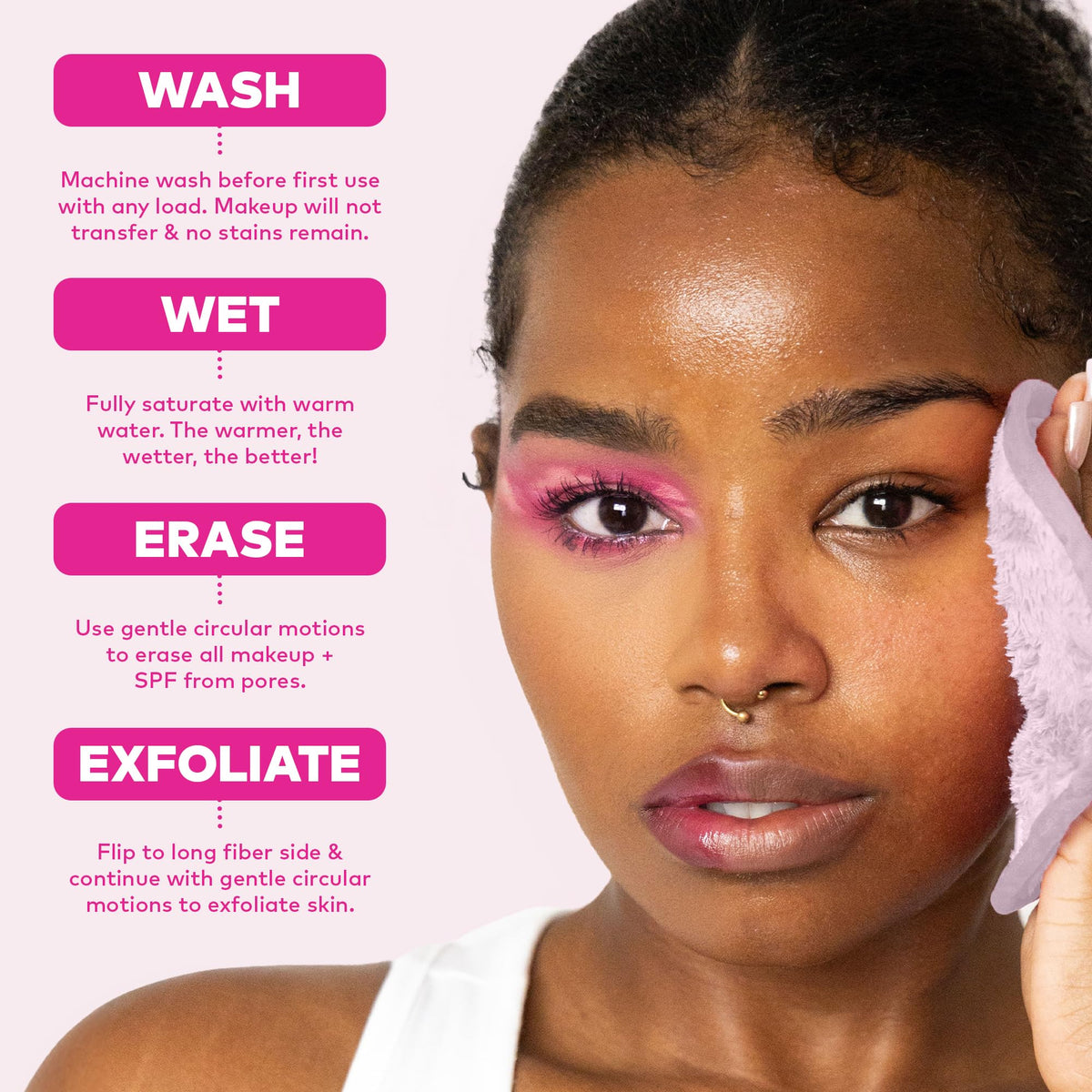 MakeUp Eraser cloths in various colours laid out flat
