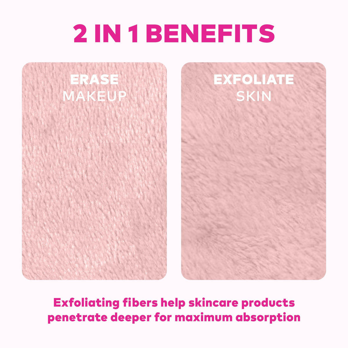 MakeUp Eraser cloths laid out flat showcasing different colours