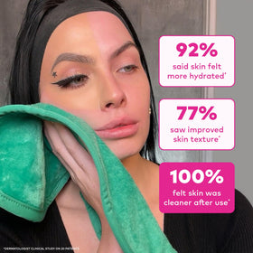 MakeUp Eraser PRO in use removing makeup