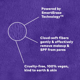 MakeUp Eraser PRO Queen Purple in use removing makeup