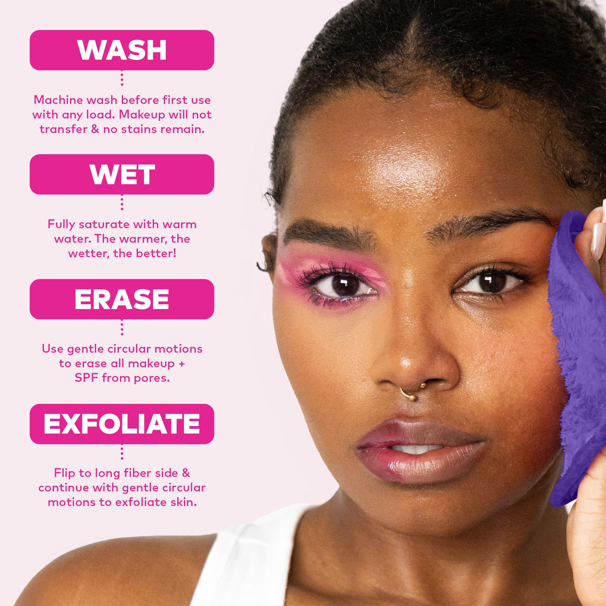 MakeUp Eraser PRO Queen Purple short fiber side