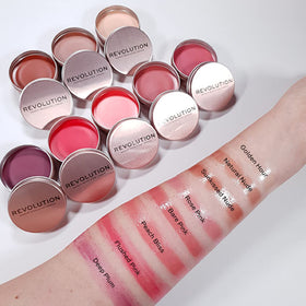 Makeup Revolution Balm Glow Multi-Use Cream Balm Rose Pink applied to cheeks