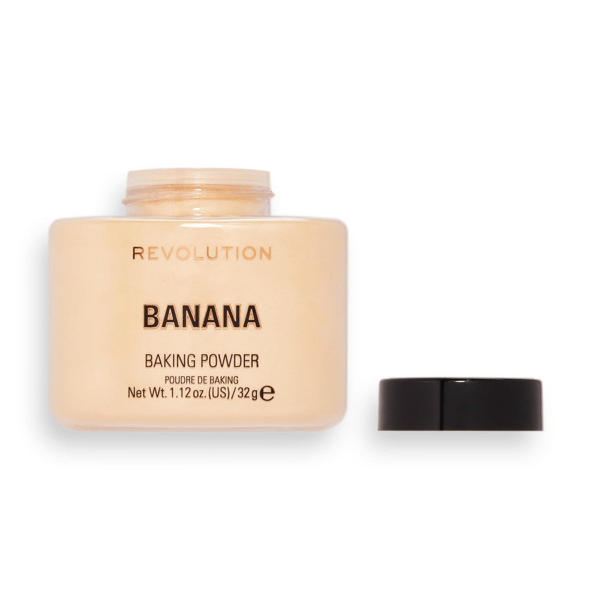 Makeup Revolution Loose Baking Powder Banana 70g on vanity