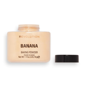 Makeup Revolution Loose Baking Powder Banana 70g on vanity