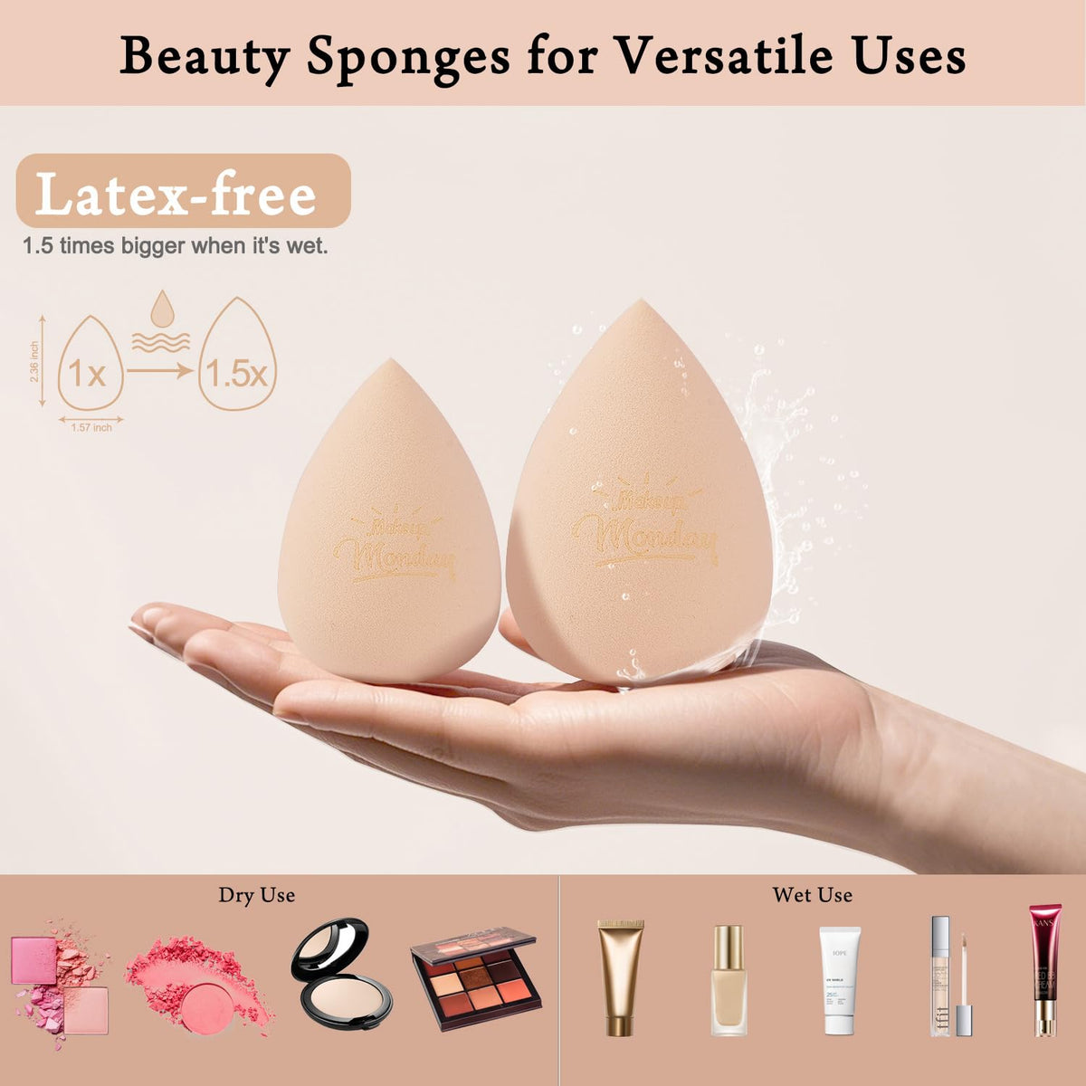Makeup sponge applying foundation on skin