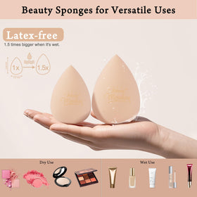 Makeup sponge applying foundation on skin