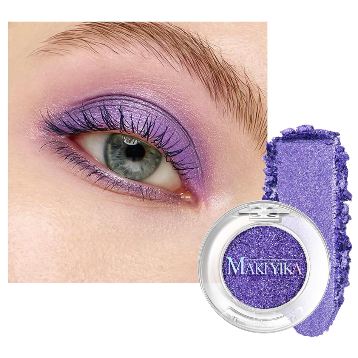 MAKI YIKA Dark Purple Creme Eyeshadow front view with packaging