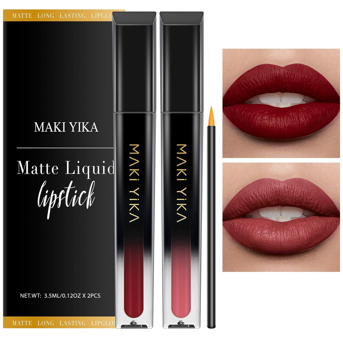 MAKI YIKA lipstick tubes close-up showing colour and texture