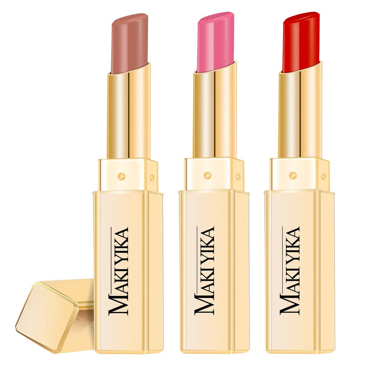 MAKI YIKA Moisture Lipstick 3Pc Set in packaging
