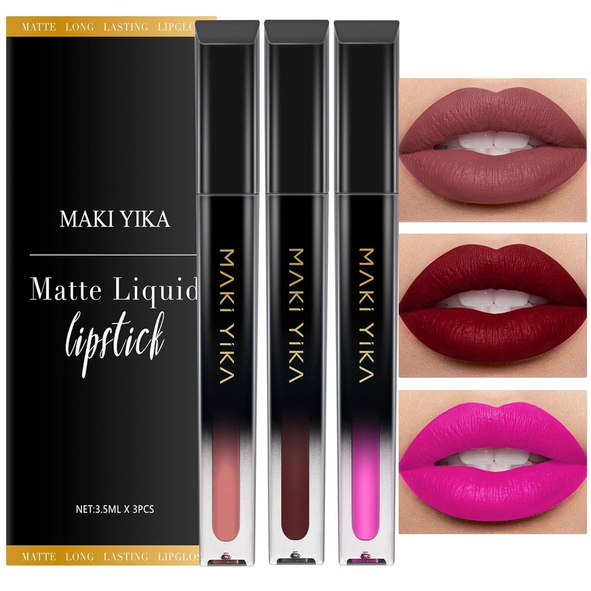 MAKI YIKA Red Matte Lipstick Set front view