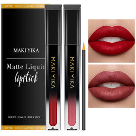 MAKI YIKA red matte lipstick tube close-up