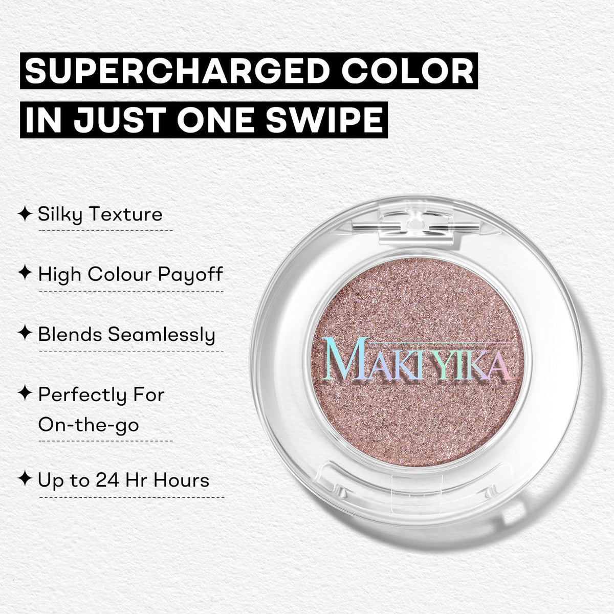 MAKI YIKA Taupe Creme Eyeshadow on a makeup brush