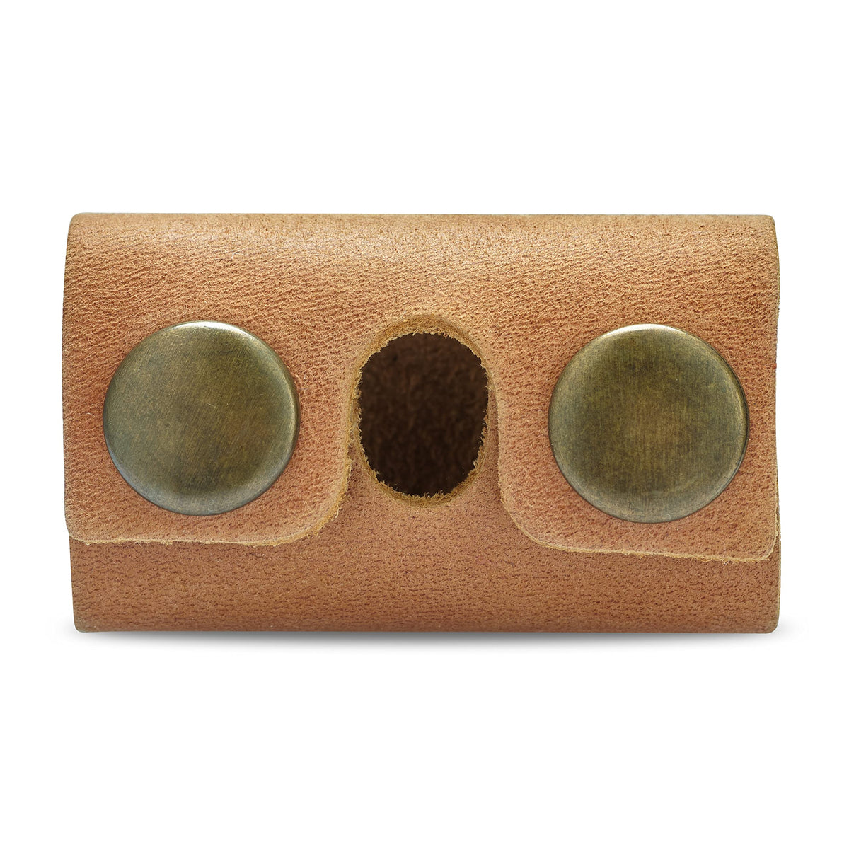 MAKYN Leather Razor Cover side view showing button closure