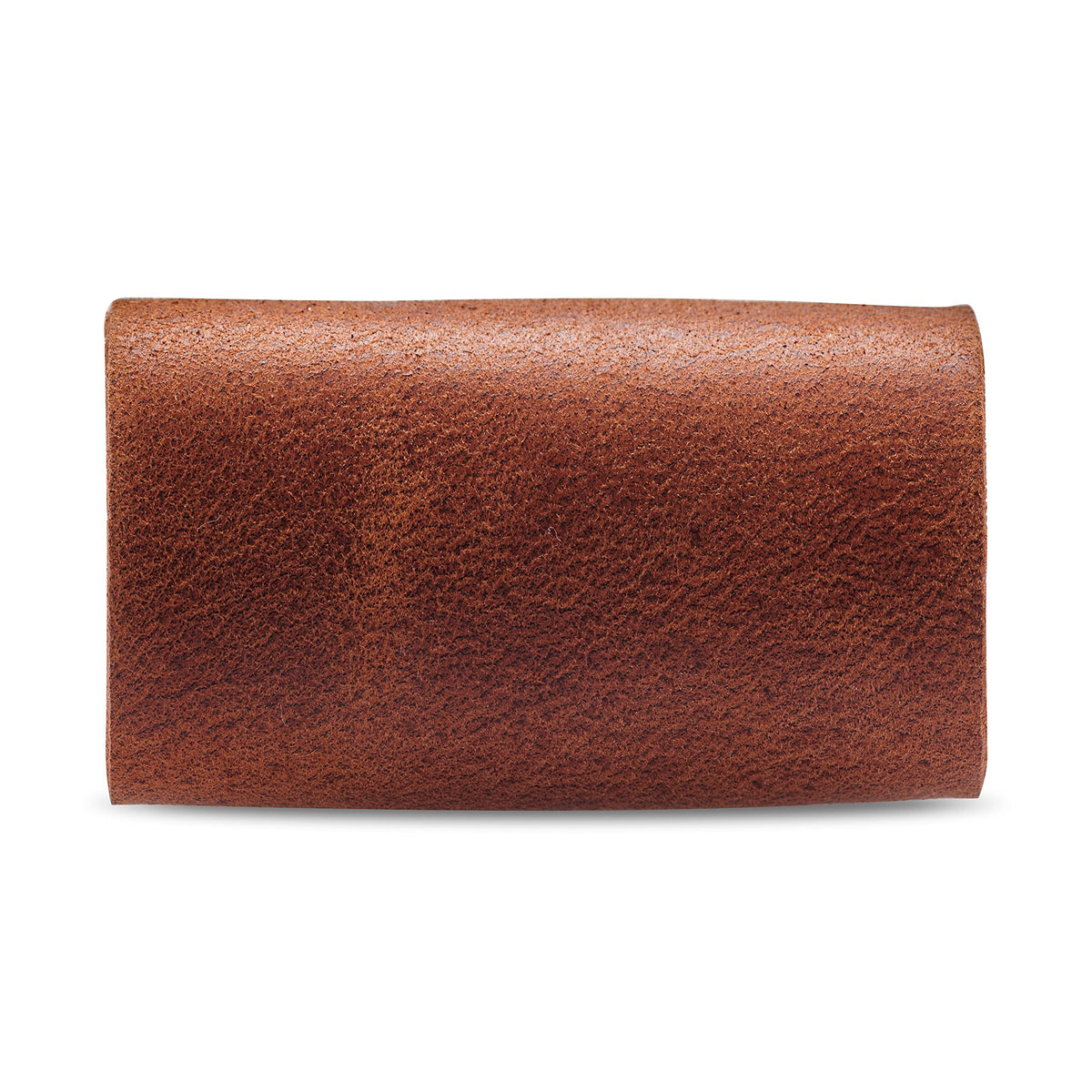 MAKYN Leather Safety Razor Head Cover lifestyle scene on a travel bag