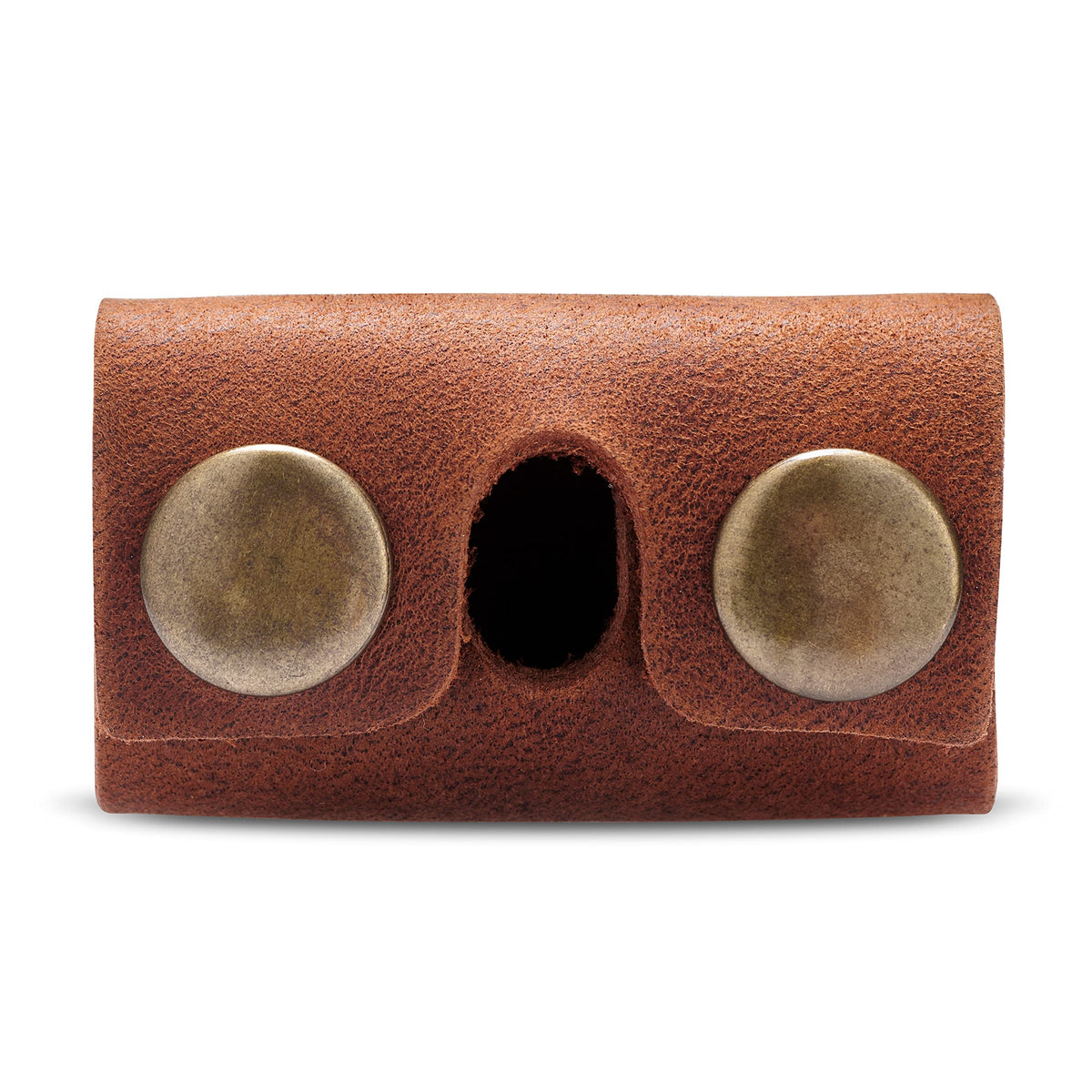 MAKYN Leather Safety Razor Head Cover open showing razor storage