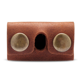 MAKYN Leather Safety Razor Head Cover open showing razor storage