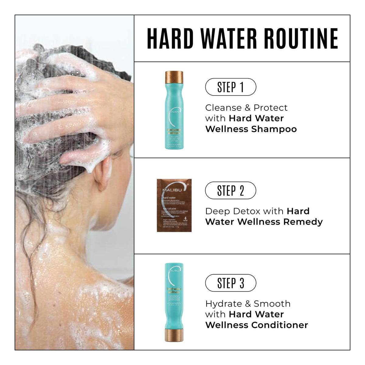 Malibu C Hard Water Wellness Remedy conditioner application