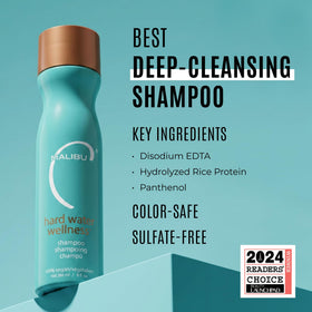 Malibu C Hard Water Wellness Shampoo bottle side view