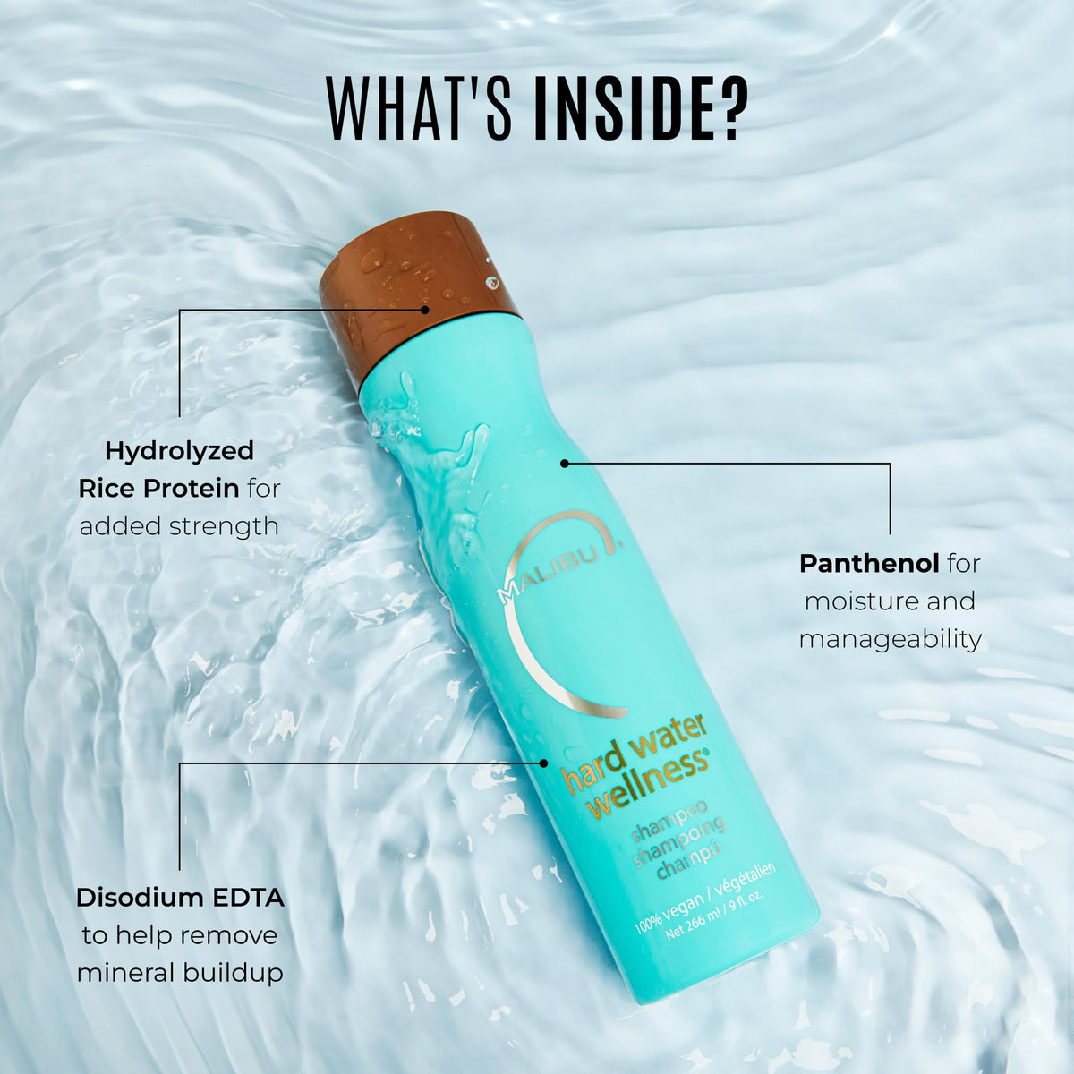 Malibu C Hard Water Wellness Shampoo lathered in hair