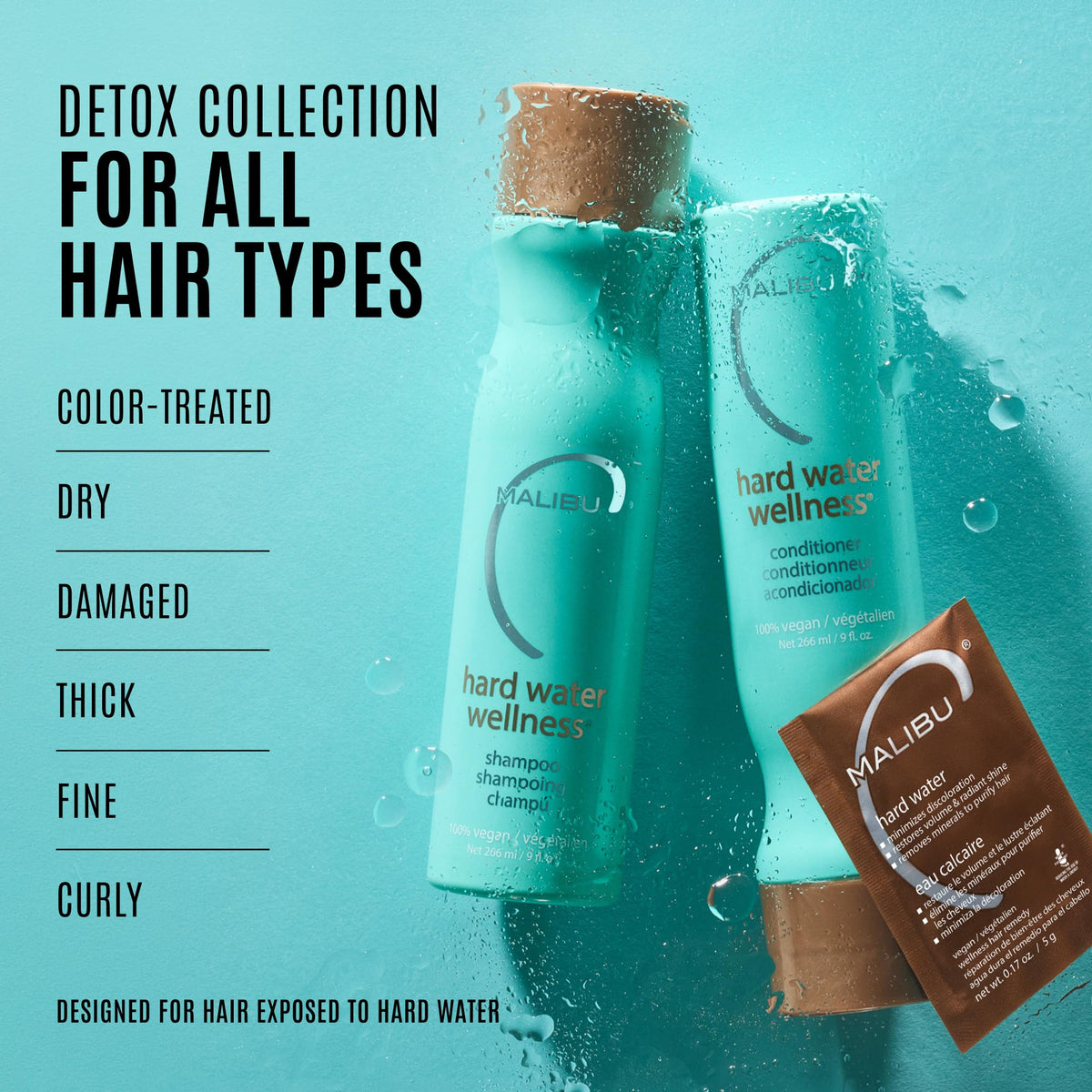Malibu C Hard Water Wellness Shampoo packaging details