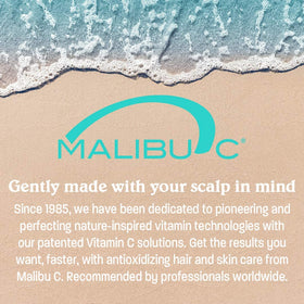 Malibu C Miracle Repair Hair Reconstructor displayed on a bathroom shelf