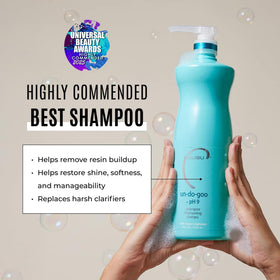 Malibu C Un-Do-Goo Clarifying Shampoo in bathroom setting