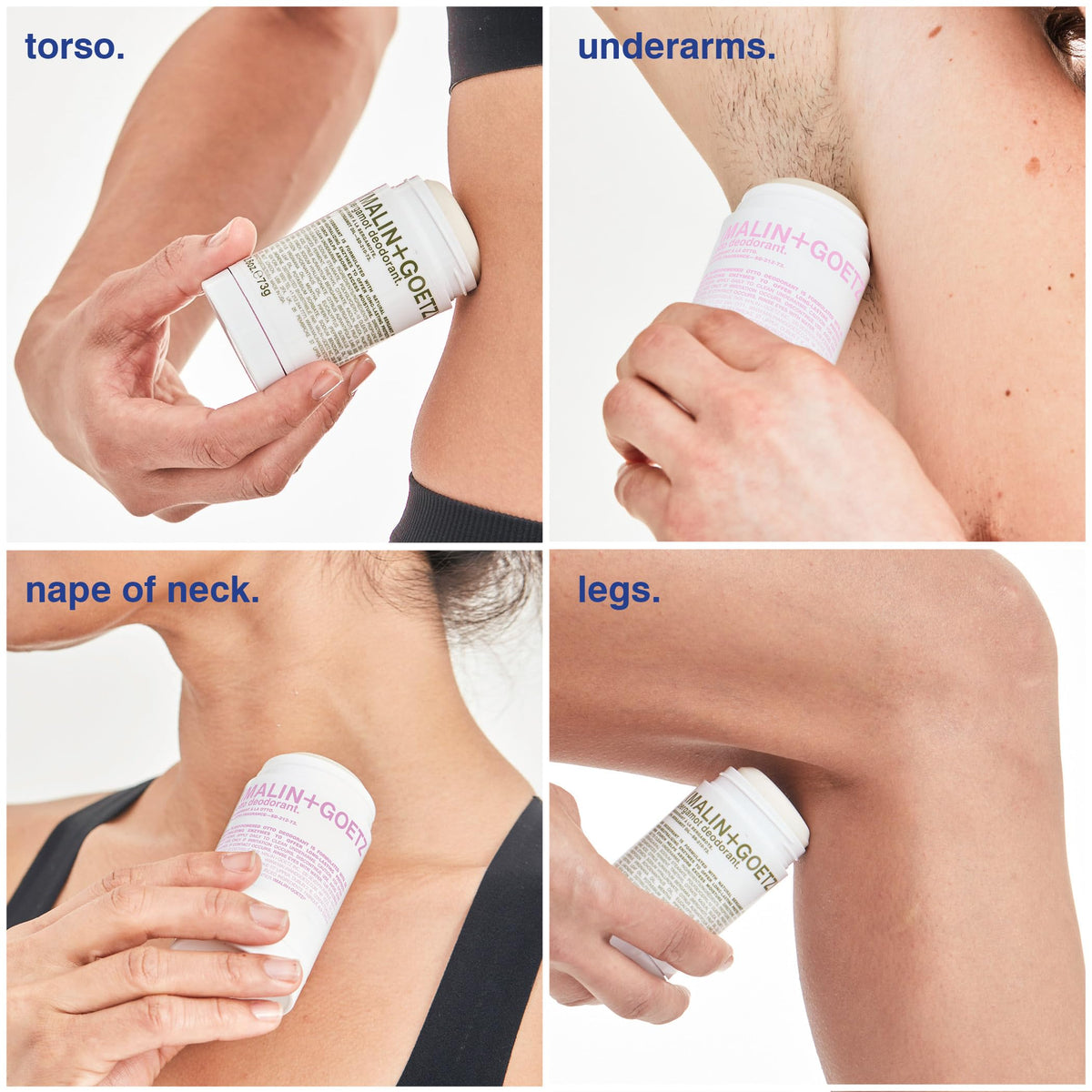 MALIN+GOETZ Bergamot Deodorant application on skin