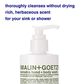 MALIN+GOETZ Cannabis Hand + Body Wash 8.5 fl oz packaging details