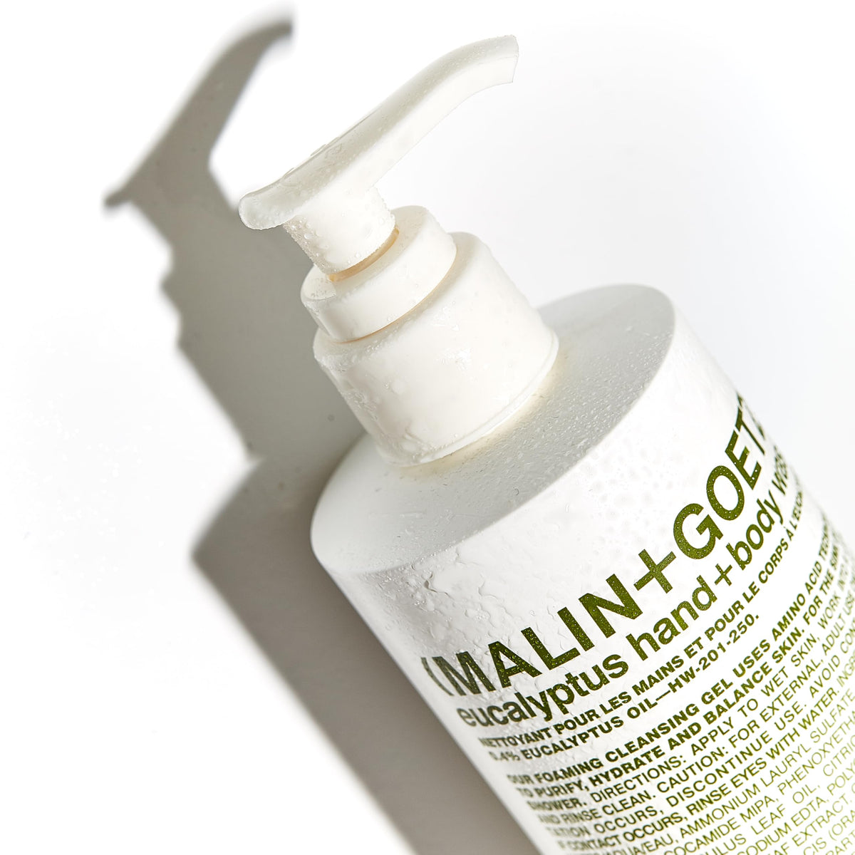 MALIN+GOETZ Eucalyptus Hand + Body Wash close-up of pump