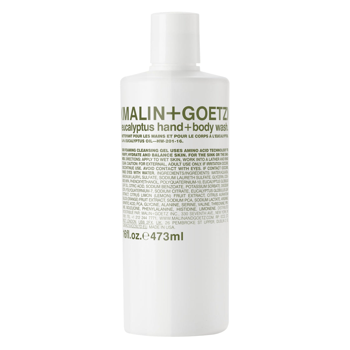 MALIN+GOETZ Eucalyptus Hand + Body Wash front view 16 fl oz