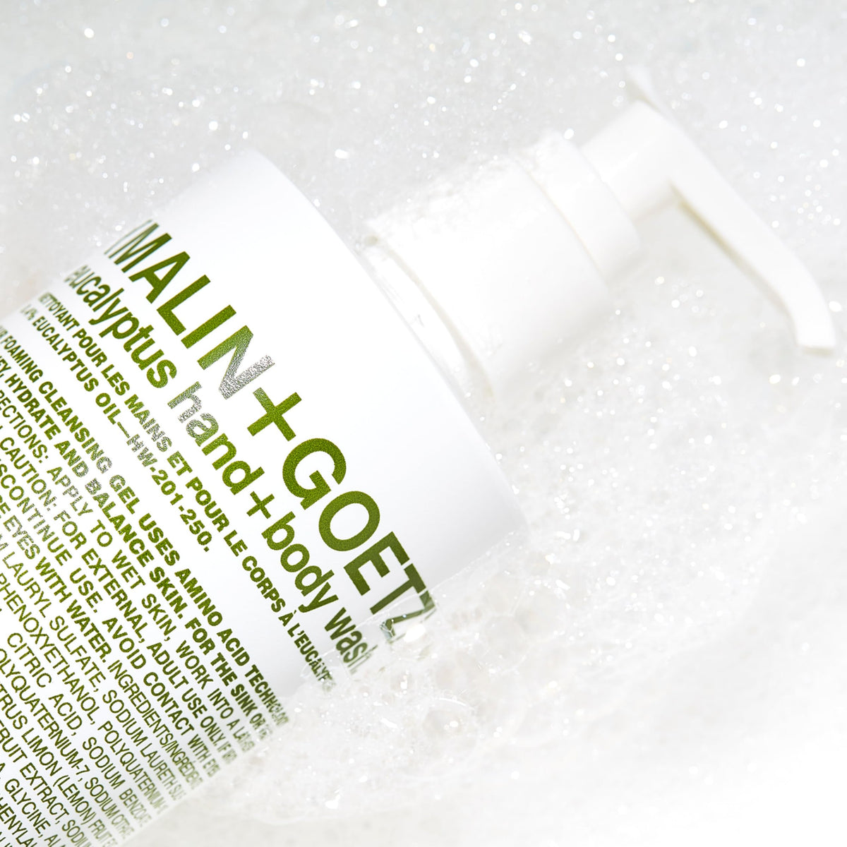 MALIN+GOETZ Eucalyptus Hand + Body Wash in bathroom setting