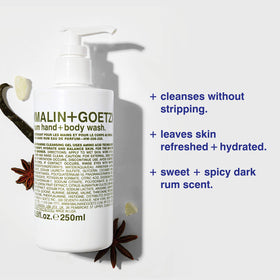 MALIN+GOETZ Rum Hand + Body Wash foaming gel texture