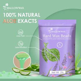 Mallowwax Aloe Hard Wax Beads packaging side view