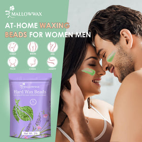 Mallowwax Aloe Hard Wax Beads with waxing tools