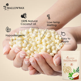 Mallowwax Hard Wax Beads 1lb coconut cream texture