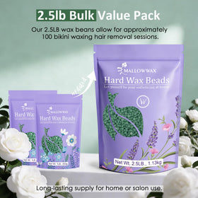 Mallowwax Hard Wax Beads 2.5lb Tea Tree for face
