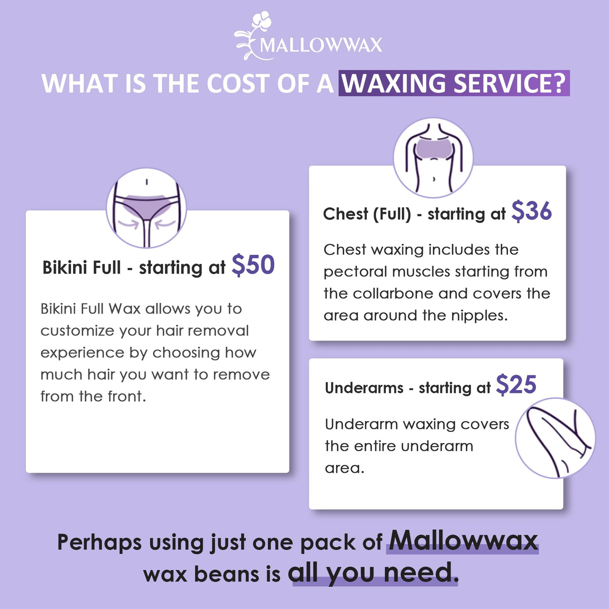 Mallowwax Hard Wax Beads in a salon setting